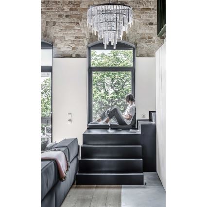 MW-LIGHT - Luste en cristal avec tige CRYSTAL 5xE14/60W/230V