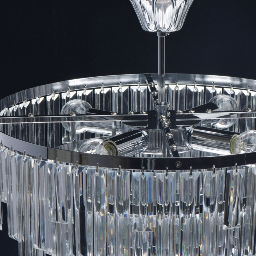 MW-LIGHT - Luste en cristal avec tige CRYSTAL 5xE14/60W/230V