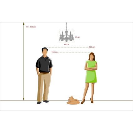 MW-LIGHT - Suspension avec chaîne CLASSIC AURORA 5xE14/60W/230V