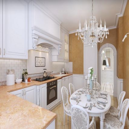 MW-LIGHT - Suspension avec chaîne CRYSTAL 6xE14/60W/230V