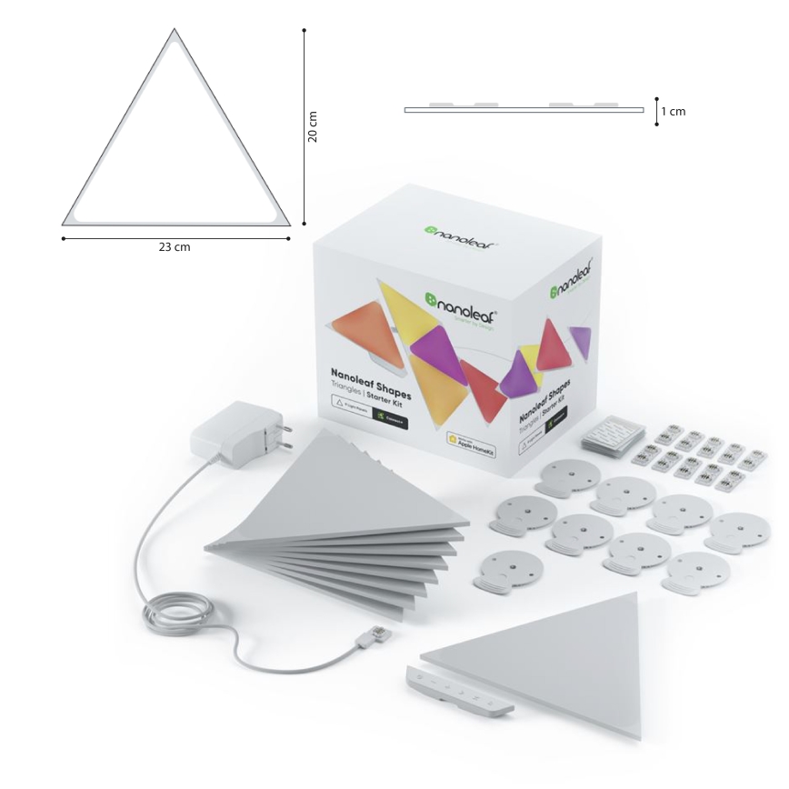 Nanoleaf - PACK 9x Panneau à intensité variable LED RGB TRIANGLES LED/1,5W/230V Wi-Fi