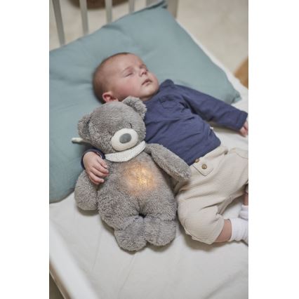 Nattou - Doudou avec mélodie et lumière SLEEPY BEAR 4en1 gris