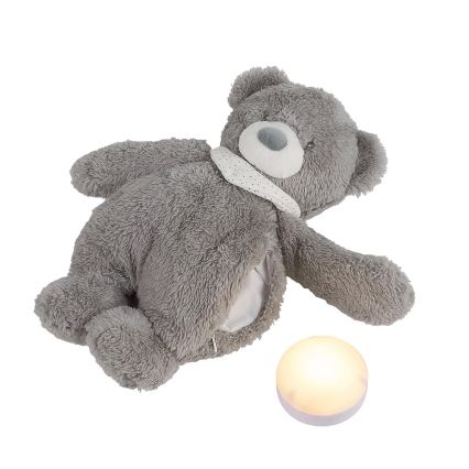 Nattou - Doudou avec mélodie et lumière SLEEPY BEAR 4en1 gris