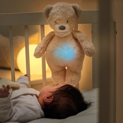 Nattou - Doudou avec mélodie et lumière SLEEPY BEAR 4en1 marron