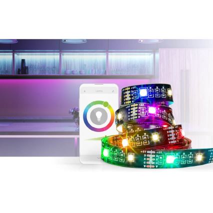 Ruban à intensité variable LED RGB SmartLife 2,4m LED/4W/5V