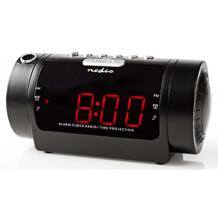 Radio-réveil avec affichage LED et projecteur 230V