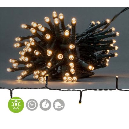 Guirlande LED d'extérieur 48 LED/7 fonctions/3xAA/4,1 m/IP44/blanc chaud