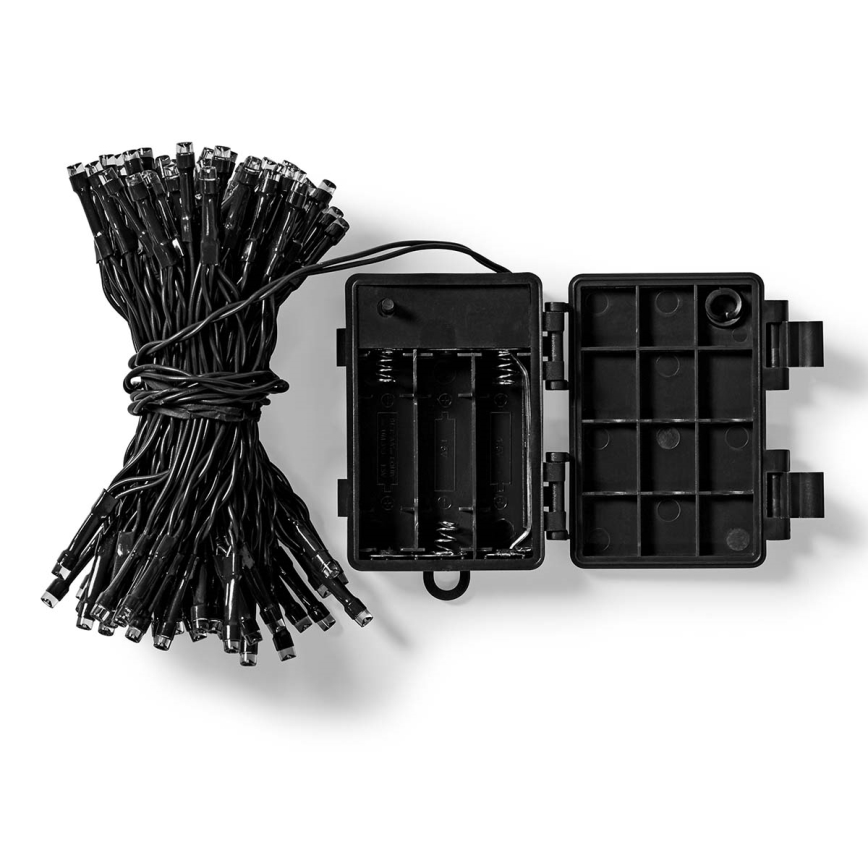 Guirlande LED de Noël d'extérieur 96xLED/7 fonctions/3xAA 7,7 m IP44 blanc chaud