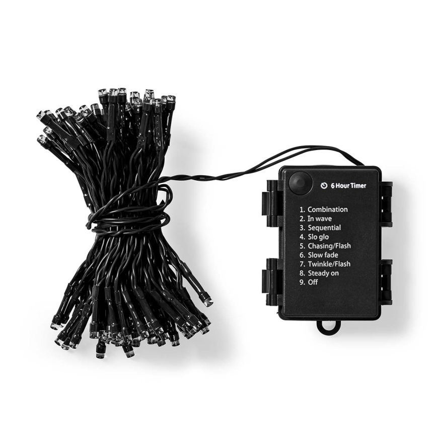 LED Guirlande d'extérieur 96xLED/7 fonctions/3xAA 7,7m IP44 blanc chaud