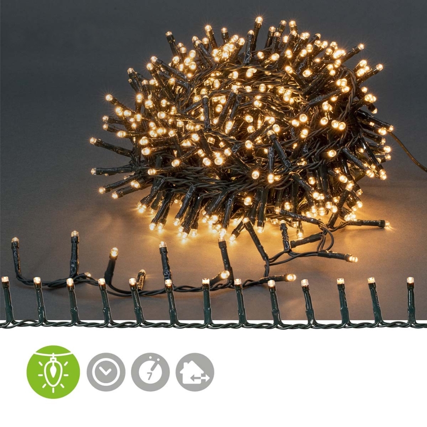 Guirlande de Noël d'extérieur LED 400xLED/7 fonctions 11m IP44 blanc chaud