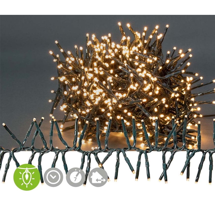Guirlande de Noël d'extérieur LED 576xLED/7 fonctions 7,2m IP44 blanc chaud