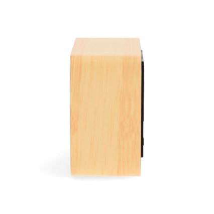 Réveil numérique à écran LED avec thermomètre, 5V/3xAAA, finition bois