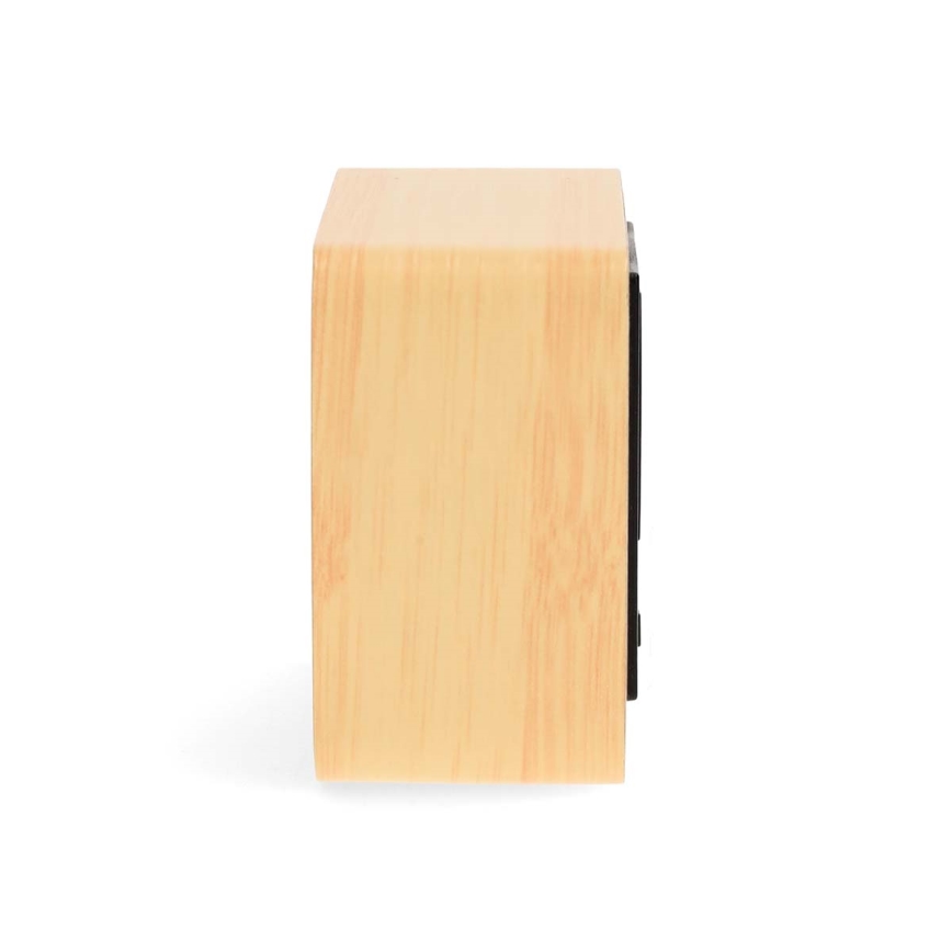 Réveil numérique à écran LED avec thermomètre, 5V/3xAAA, finition bois