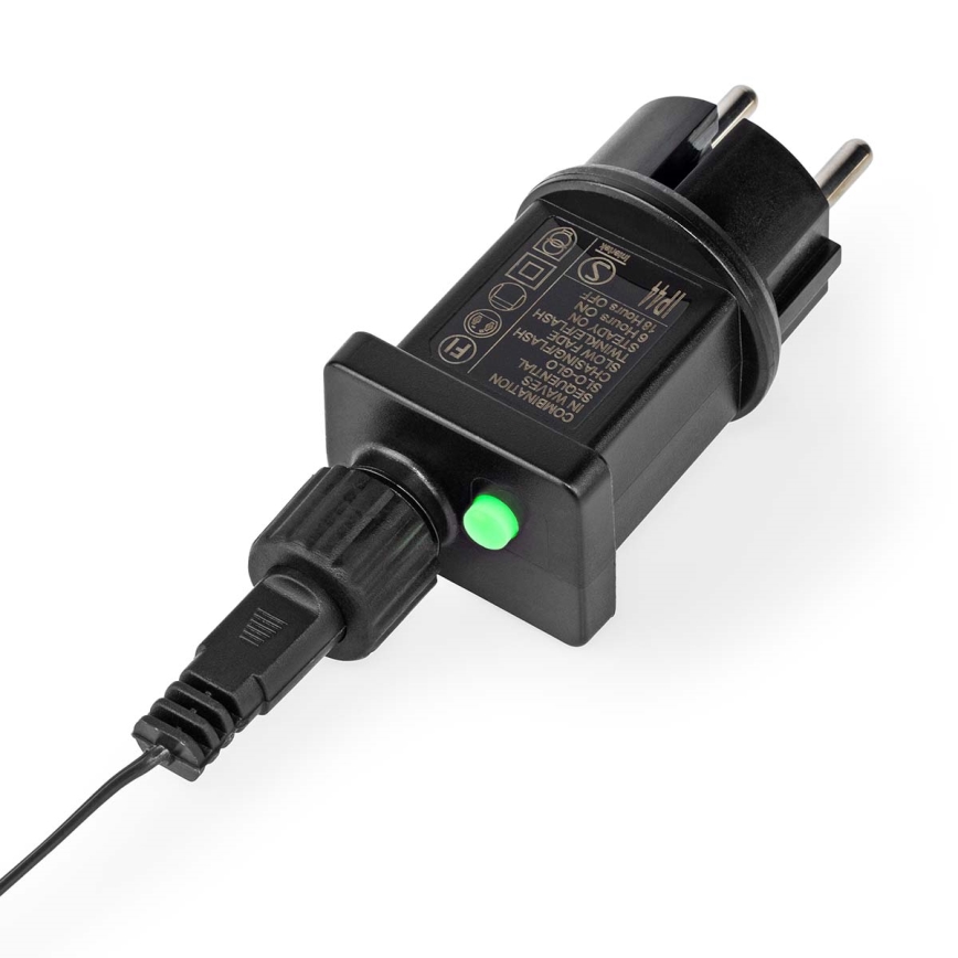 Rideau lumineux LED d'extérieur 180 LED, 7 fonctions, 10,9 m, IP44, blanc froid