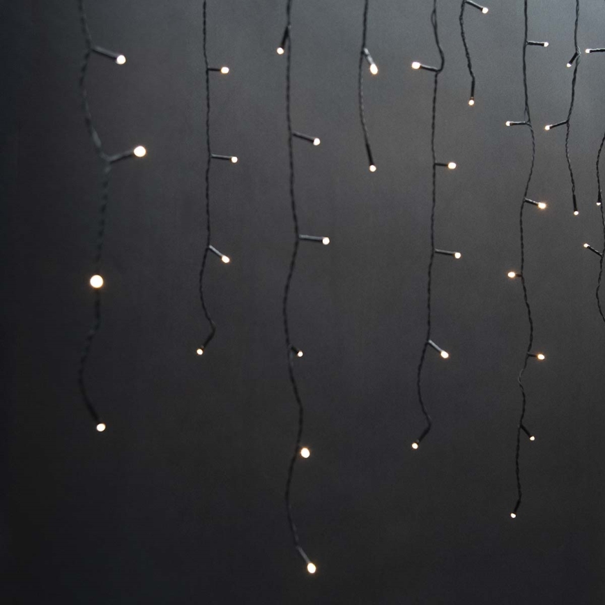 Rideau lumineux LED d'extérieur pour Noël 360 LED/7 fonctions, 14 m, IP44, blanc chaud
