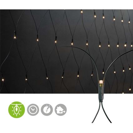 Rideau de Noël LED 320xLED/7 fonctions 6m IP44 blanc chaud