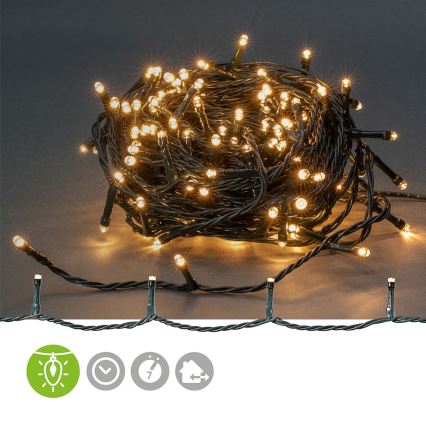 Guirlande de Noël LED extérieure 180 LED / 7 fonctions 16,5 m IP44 blanc chaud