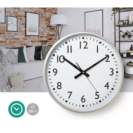Horloge murale d. 38 cm 1xAA blanc