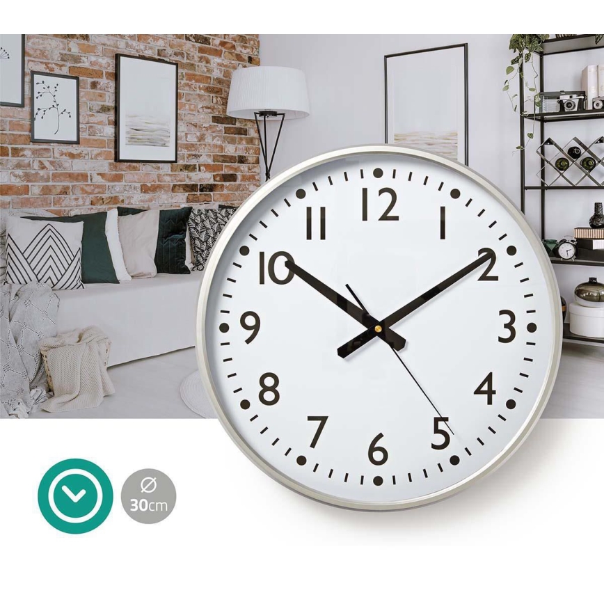 Horloge murale d. 38 cm 1xAA blanc