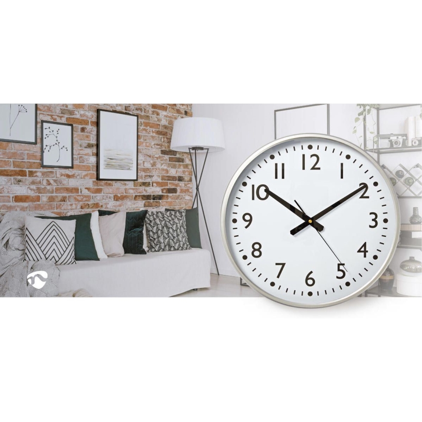 Horloge murale d. 38 cm 1xAA blanc