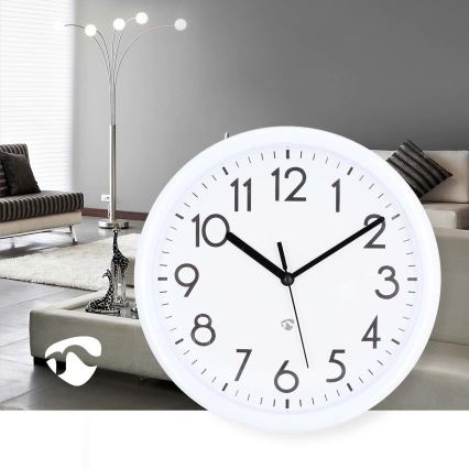 Horloge murale d. 22 cm 1xAA blanc
