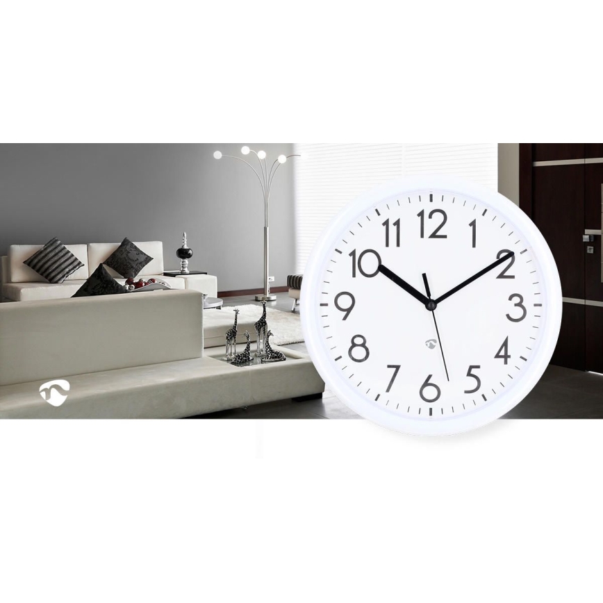 Horloge murale d. 22 cm 1xAA blanc