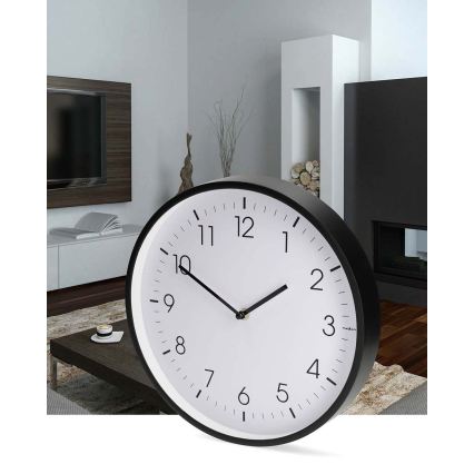 Horloge murale Ø 30,8 cm, 1 pile AA, noire