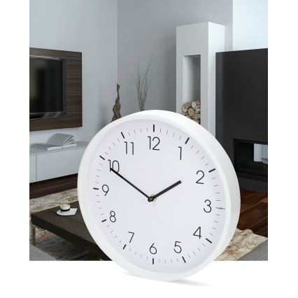 Horloge murale Ø 30,8 cm, 1x pile AA, blanche