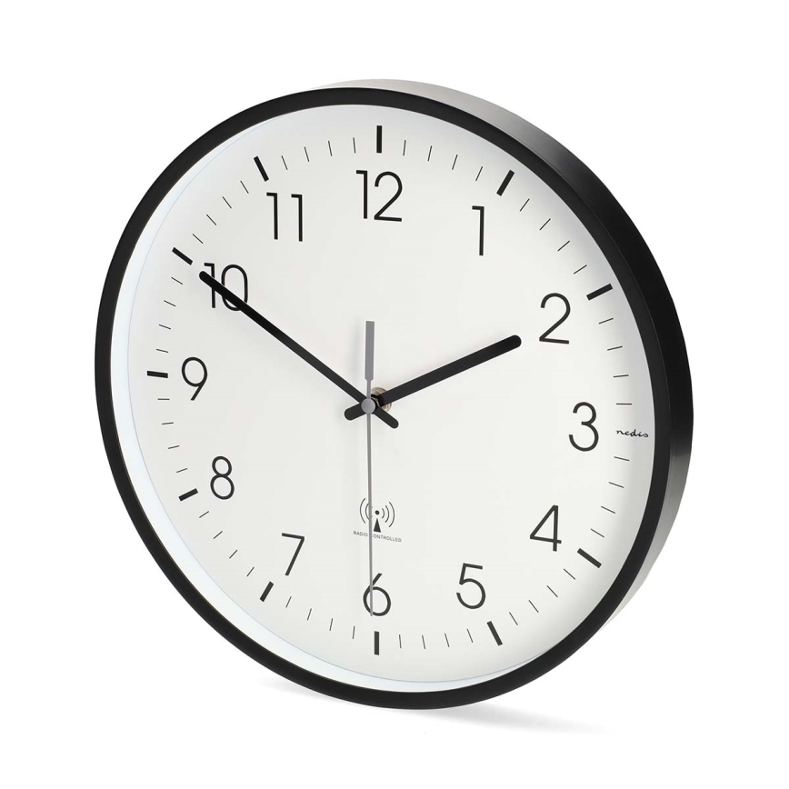 Horloge murale Ø 30,5 cm, 1 pile AA, noire