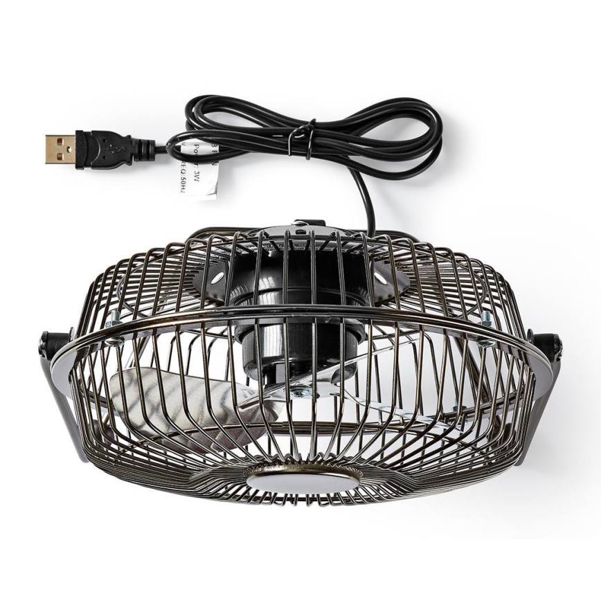Ventilateur de table 3W/USB 15 cm anthracite