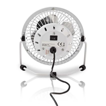 Ventilateur de table 3 W/USB 10 cm blanc