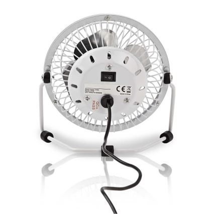 Ventilateur de table 3W/USB 10 cm blanc