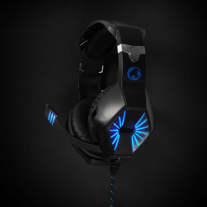 Casque gaming LED avec micro noir/bleu