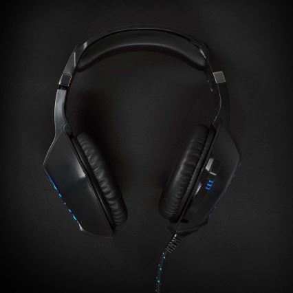 Casque gaming LED avec micro noir/bleu