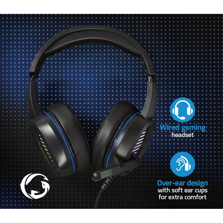 Casque gaming LED avec micro noir