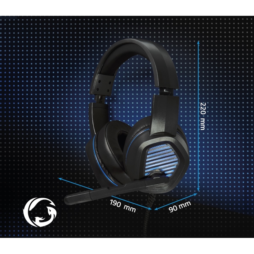 Casque gaming LED avec micro noir