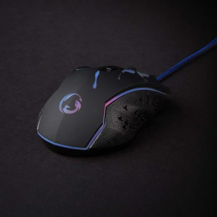 Souris gaming LED 1200/1800/2400/3600 DPI 6 boutons noir