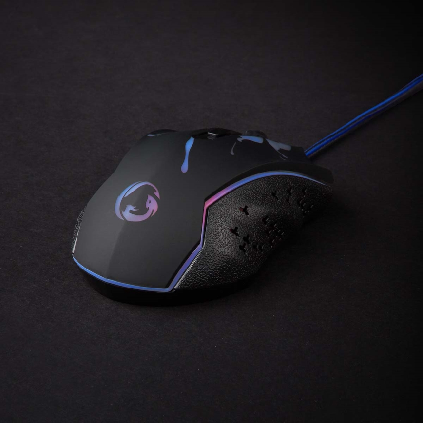 Souris gaming LED 1200/1800/2400/3600 DPI 6 boutons noir