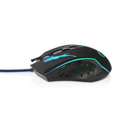 Souris gaming LED 1200/1800/2400/3600 DPI 6 boutons noir