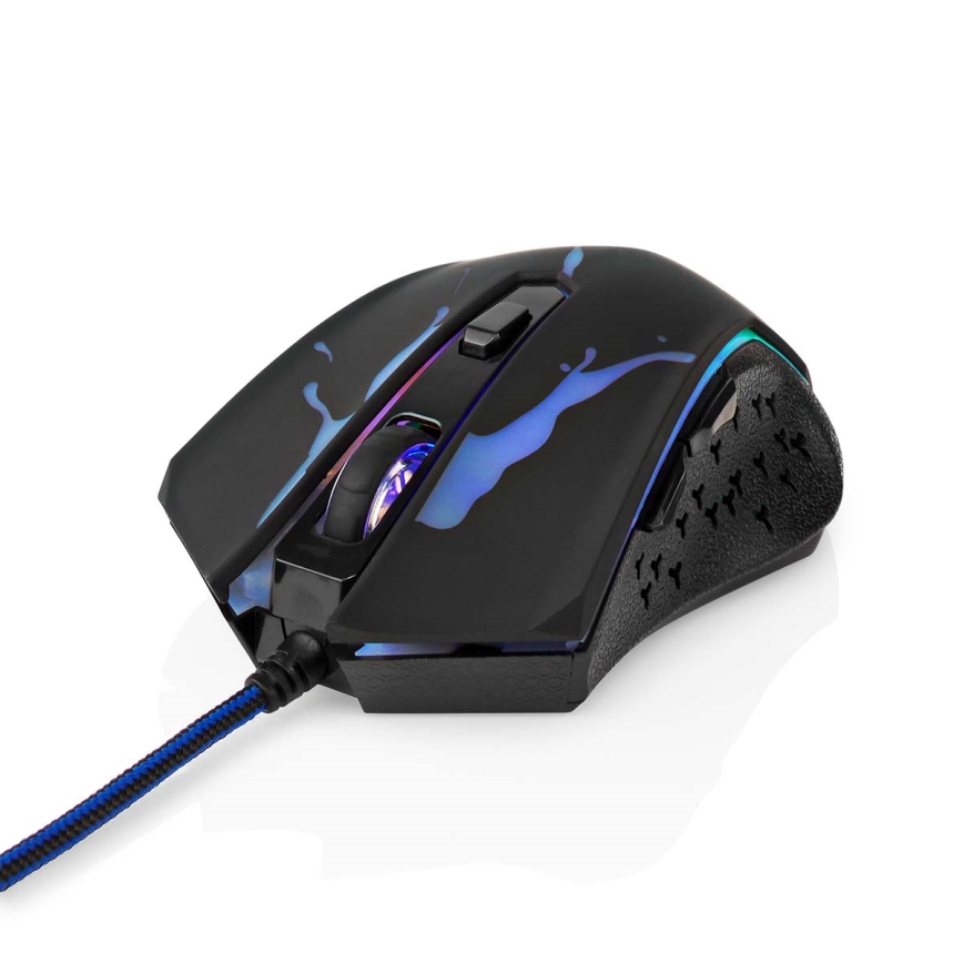 Souris gaming LED 1200/1800/2400/3600 DPI 6 boutons noir