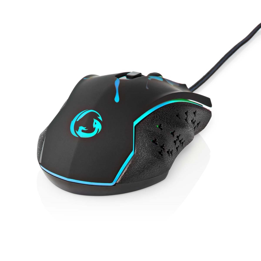 Souris gaming LED 1200/1800/2400/3600 DPI 6 boutons noir