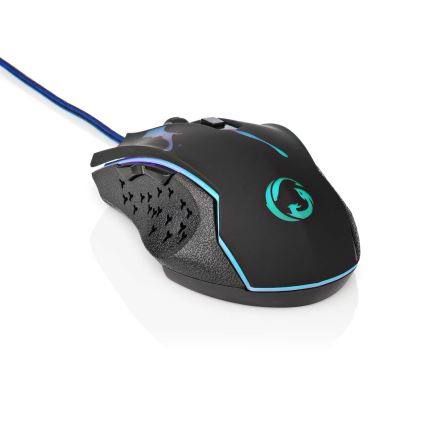 Souris gaming LED 1200/1800/2400/3600 DPI 6 boutons noir