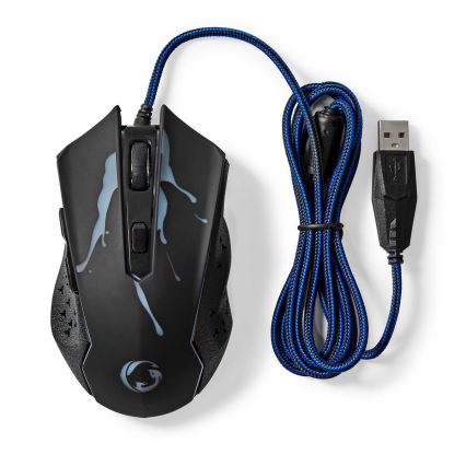 Souris gaming LED 1200/1800/2400/3600 DPI 6 boutons noir