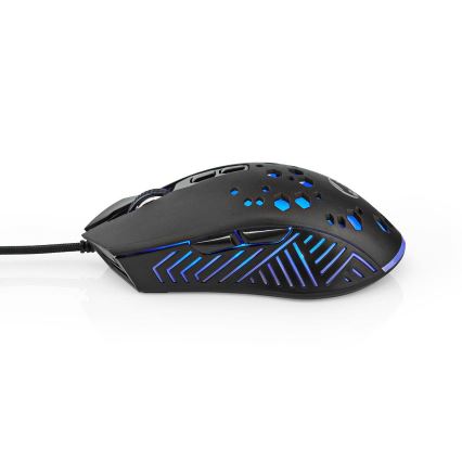 Souris gaming LED 800/1200/2400/3200/4800/7200 DPI 7 boutons noir