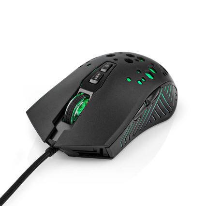 Souris gaming LED 800/1200/2400/3200/4800/7200 DPI 7 boutons noir