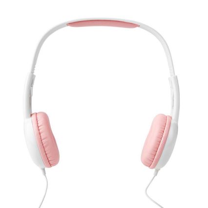 Casque filaire rose / blanc