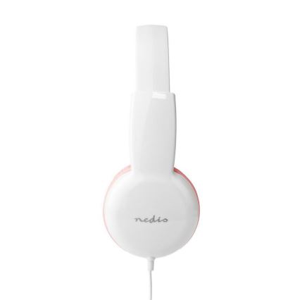 Casque filaire rose / blanc