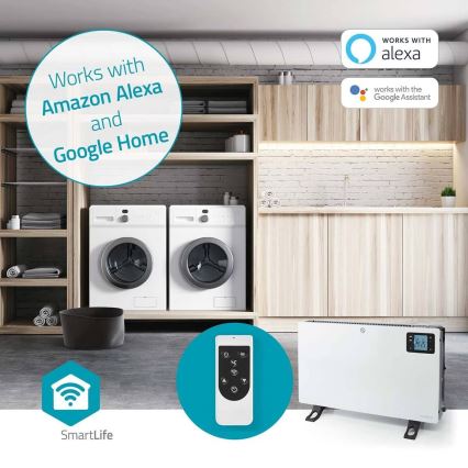 Chauffage électrique/convecteur 750/1250/2000W/230V Wi-Fi Tuya + télécommande