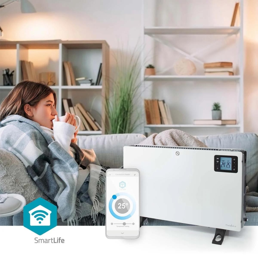 Chauffage électrique/convecteur 750/1250/2000W/230V Wi-Fi Tuya + télécommande
