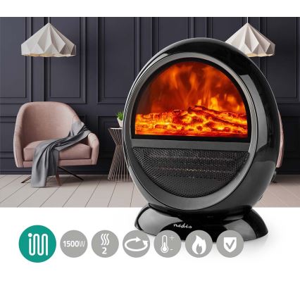 Ventilateur avec élément chauffant en céramique 1000/1500W/230V noir